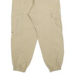 DROP Womens Beige Relaxed Drawstring Cargo Trousers W28 L27 Casual Cotton Blend