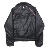PUMA Womens Black Pink Track Jacket S Polyester Zip Sports Casual Athletic