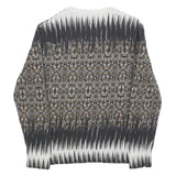 JUST CAVALLI Mens Black & Beige Patterned Crew Neck M Artistic Sweatshirt