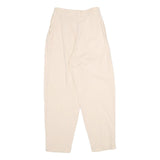 Cream Womens Regular Fit Tapered Trousers W26 L30 Elegant Lightweight
