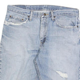 WRANGLER Mens Denim Blue Casual Shorts L W35 Distressed Cotton Blend