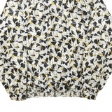 DA-RUE OF CALIFORNIA Womens Black & White Floral Blouse Long Sleeve Collared L