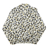 DA-RUE OF CALIFORNIA Womens Black & White Floral Blouse Long Sleeve Collared L