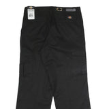 DICKIES Mens Polyester Blend Black Regular Straight Cargo Trousers W36 L30