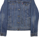 LEVI'S Womens Blue Denim Jacket M Cotton Blend Button Closure Classic Fit