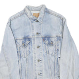 LEVI'S Mens Blue Denim Jacket S Cotton Blend Button Closure Classic Fit