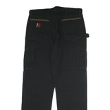 WRANGLER Mens Black Cotton Relaxed Straight Trousers W36 L34 Workwear Cargo