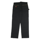 WRANGLER Mens Black Cotton Relaxed Straight Trousers W36 L34 Workwear Cargo
