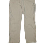 WRANGLER Mens Cotton Blend Beige Relaxed Cargo Trousers W32 L31 Zip Closure