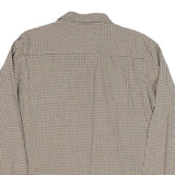 LEVI'S Mens Brown & Cream Checked Cotton Blend Shirt M Casual Long Sleeve Button