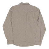 LEVI'S Mens Brown & Cream Checked Cotton Blend Shirt M Casual Long Sleeve Button