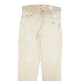 CARHARTT Mens Jeans Beige Regular Relaxed Denim W33 L34 Durable Workwear Zip