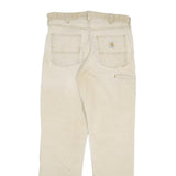 CARHARTT Mens Jeans Beige Regular Relaxed Denim W33 L34 Durable Workwear Zip