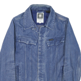 G-STAR Womens Blue Cotton Blend Denim Jacket M Button Closure Classic Fit