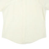 KOOL KNIT Mens Cream & Beige Shirt L Short Sleeve Button Front Casual