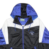 BAROUDEURS Womens Blue & Black White Hooded Zip Jacket L Polyester Sportswear