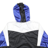 BAROUDEURS Womens Blue & Black White Hooded Zip Jacket L Polyester Sportswear