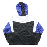 BAROUDEURS Womens Blue & Black White Hooded Zip Jacket L Polyester Sportswear