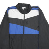 ADIDAS Mens Black & Blue Zip Track Jacket M Polyester Sport Casual
