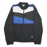 ADIDAS Mens Black & Blue Zip Track Jacket M Polyester Sport Casual