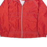 EAST WEST Womens Red Zip Nylon Jacket L Casual Lightweight Outerwear