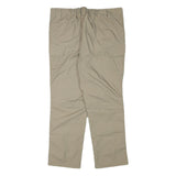 Mens Beige Polyester Blend Regular Fit Straight Leg Trousers W37 L28 Casual Zip
