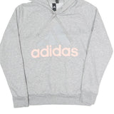 ADIDAS Womens Grey Hoodie M Cotton Blend Pullover Casual Sweatshirt