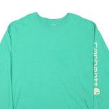 CARHARTT Mens Green Long Sleeve T-Shirt XL Crew Neck Cotton Blend Logo Print