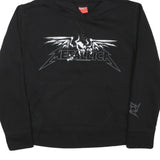 FANSHIRT Womens Black Hoodie L Metallica Logo Cotton Blend Pullover