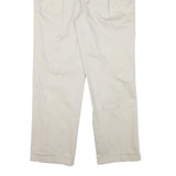 NAUTICA Mens Cotton Blend Cream Regular Straight Trousers W33 L30 Classic Style