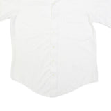 ARROW Mens White Shirt M Polyester Short Sleeve Button Front Casual