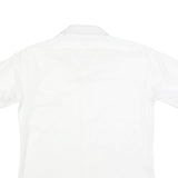 ARROW Mens White Shirt M Polyester Short Sleeve Button Front Casual