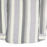 PANHANDLE SLIM Mens Grey & White Striped Cotton Shirt XL Button Down Casual