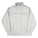 REEBOK Mens White & Grey Sempachersee Track Jacket L Polyester Blend Zip