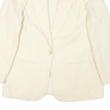 SAG HARBOR Womens White Wool Blazer Jacket UK 14 Single Button Plain Classic