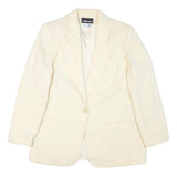 SAG HARBOR Womens White Wool Blazer Jacket UK 14 Single Button Plain Classic
