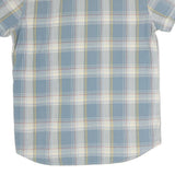 WRANGLER Mens Blue & Cream Check Shirt M Cotton Casual Western Short Sleeve