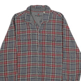WOOLRICH Mens Grey & Red Check Shirt L Classic Cotton Long Sleeve Casual