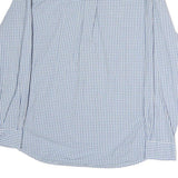 TOMMY HILFIGER Mens Blue Check Shirt L Classic Fit Cotton Casual Long Sleeve