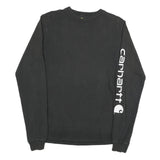 CARHARTT Mens Black Sleeve Logo Long Sleeve Crew Neck T-Shirt S Cotton Blend