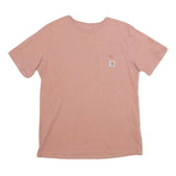 CARHARTT Womens Pink & Beige Graphic T-Shirt M Short Sleeve Crew Neck Pocket