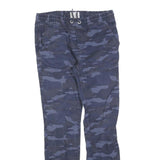 SKATE NATION Mens Cotton Blend Blue Camo Slim Tapered Trousers W28 L28