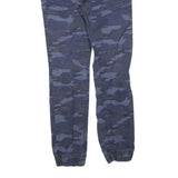 SKATE NATION Mens Cotton Blend Blue Camo Slim Tapered Trousers W28 L28
