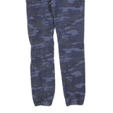SKATE NATION Mens Cotton Blend Blue Camo Slim Tapered Trousers W28 L28