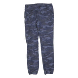 SKATE NATION Mens Cotton Blend Blue Camo Slim Tapered Trousers W28 L28