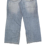 HIH JEANS Mens Regular Fit Straight Blue Denim Light W32 L29 Cotton Blend Zip