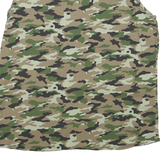 Mens Green & Brown Camouflage Sleeveless Cotton T-Shirt M Round Neck Casual