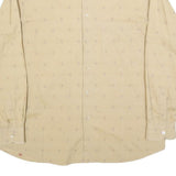 RENOIR Mens Beige Shirt L Long Sleeve Button Polyester Blend Casual Smart