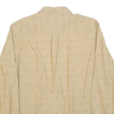 RENOIR Mens Beige Shirt L Long Sleeve Button Polyester Blend Casual Smart