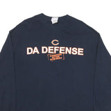 NFL Mens Blue Chicago Bears Da Defense Graphic T-Shirt XL Long Sleeve Crew Neck